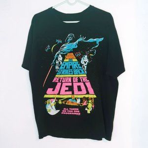 Vintage Large Star Wars Trilogy Triple Feature All 3 On The Same Program Black Y